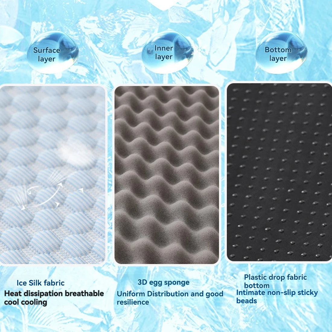 Breathable Cooling Dog Bed Ice Silk Pet Cushion