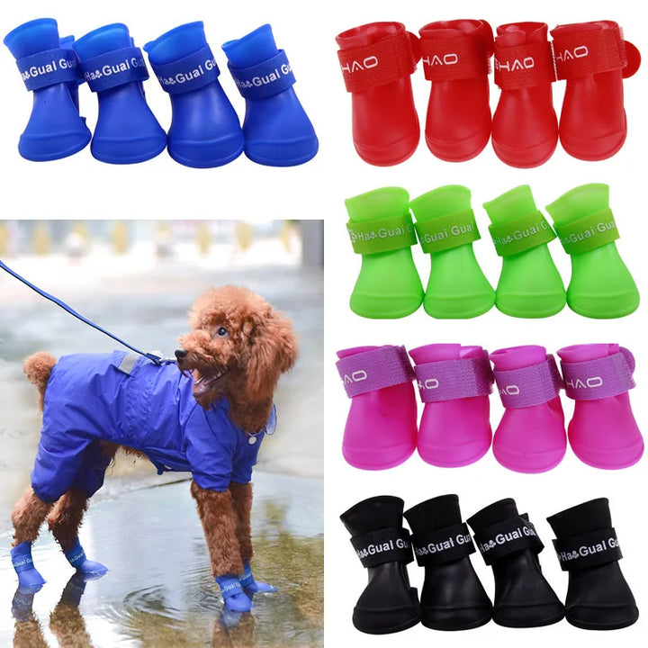 Waterproof Anti-Slip Pet Rain Boots for Dogs Cats Outdoor