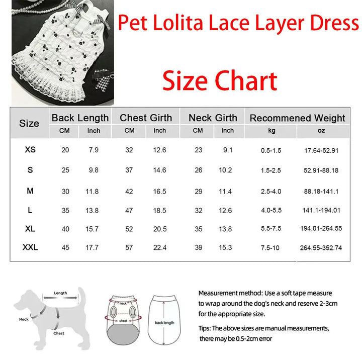 Cute Lace Bowknot Dress for Small Dogs Cats