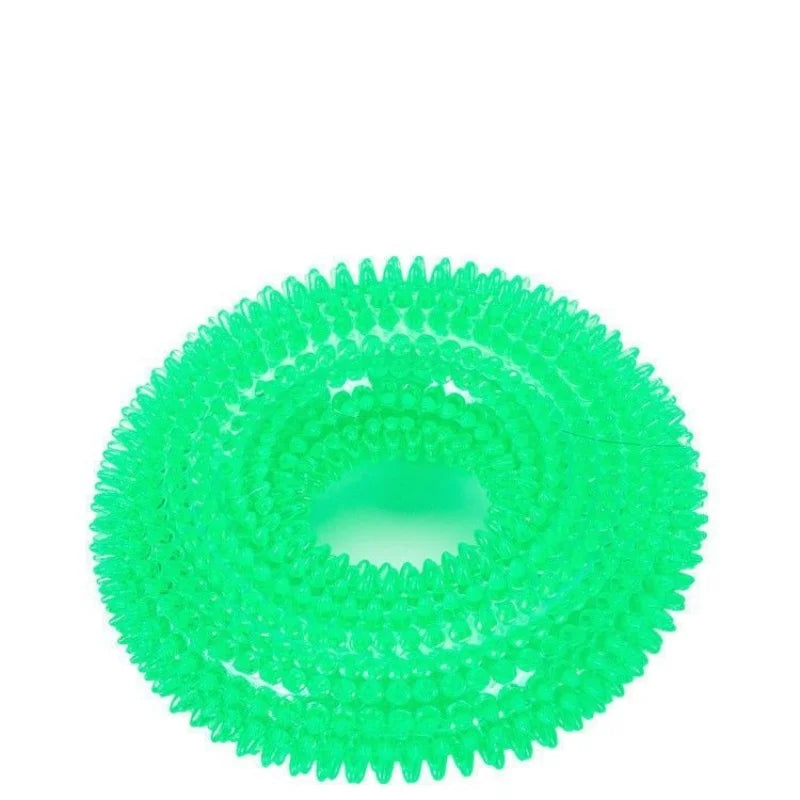 Spiky Squeaky TPR Dog Chew Toy Teeth Cleaner
