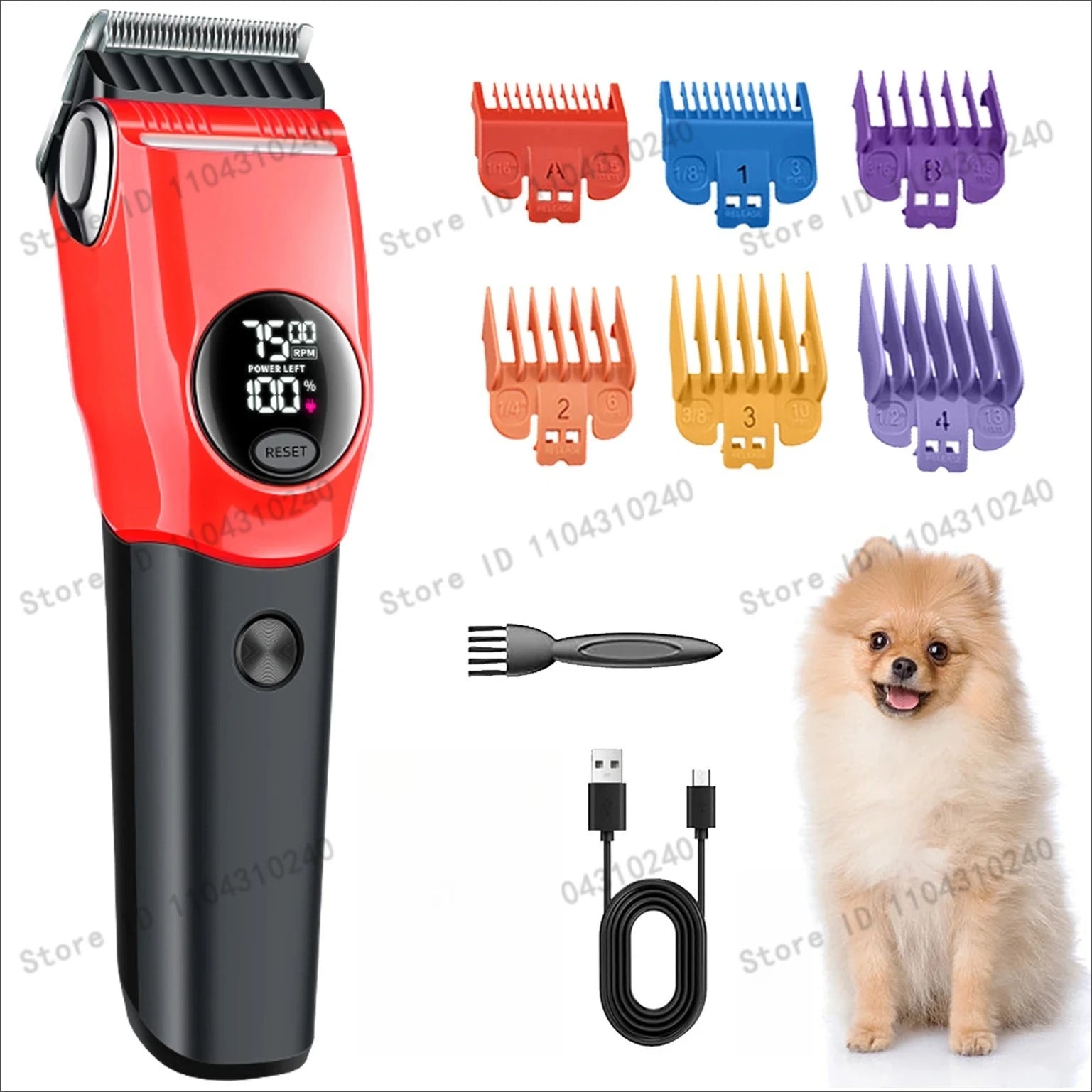 Rechargeable Low Noise Pet Hair Clipper Grooming Kit Professional