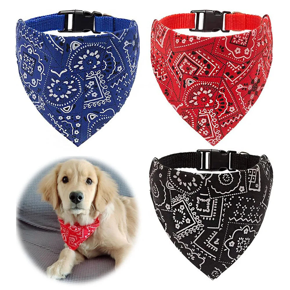 Adjustable Dog Bandana Collar Scarf for Dogs Cats Puppies