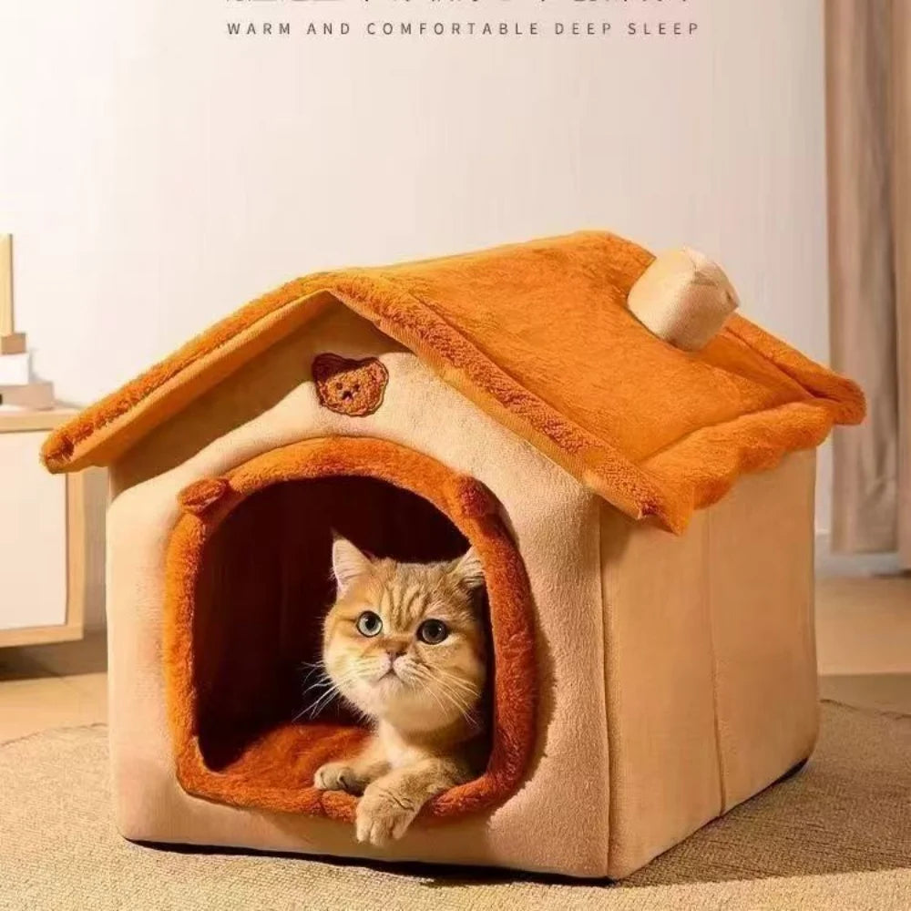 Washable House Style Pet Bed for Small Dogs Cats