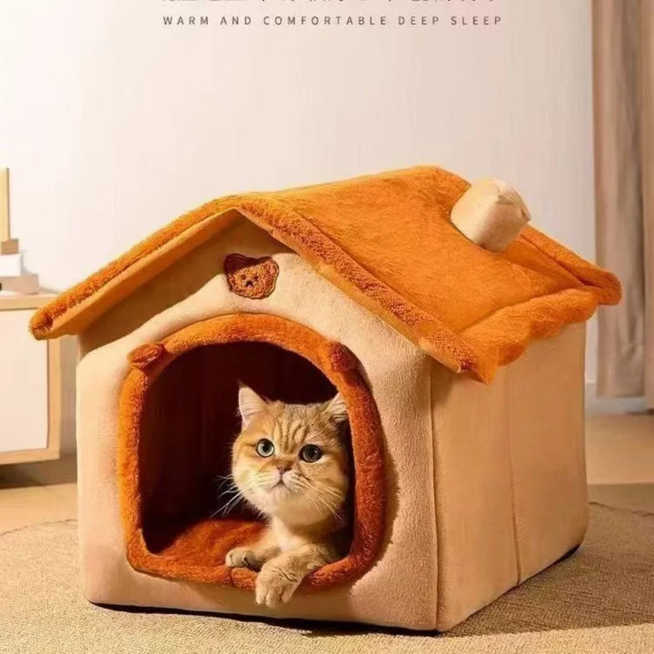 Washable House Style Pet Bed for Small Dogs Cats