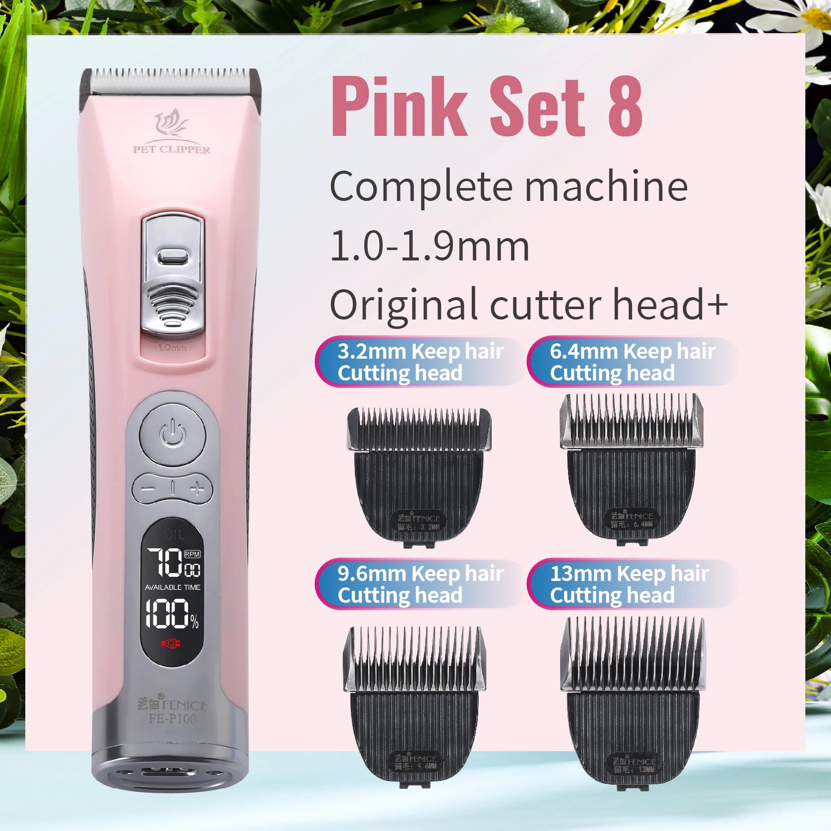 Fenice Cordless Rechargeable Pet Hair Clipper Grooming Trimmer Machine