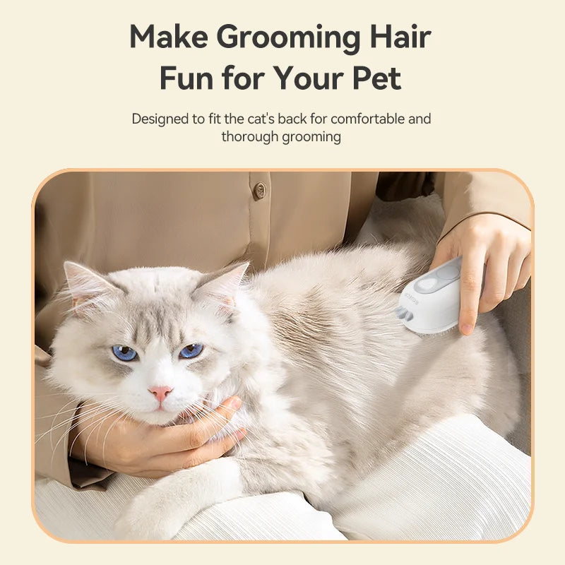 Electric Steam Pet Grooming Brush with Spray Massage