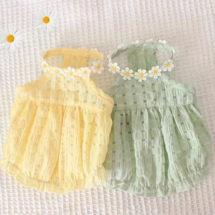 Breathable Floral Pet Princess Dress for Cats Small Dogs