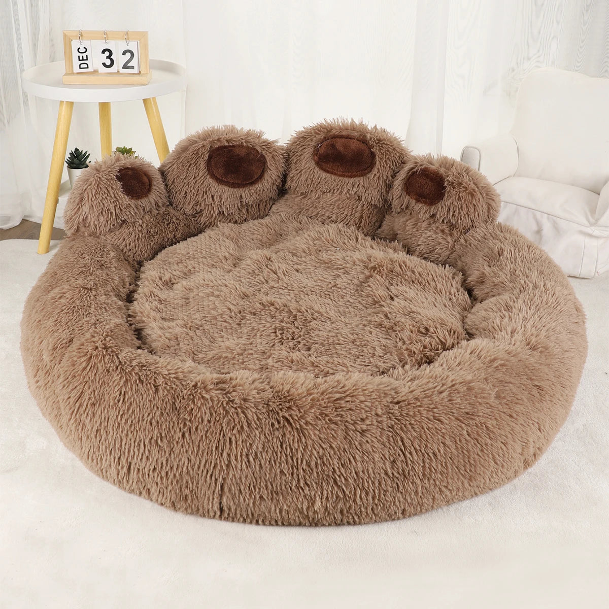 Fluffy Plush Dog Bed Warm Pet Cushion Basket Sofa