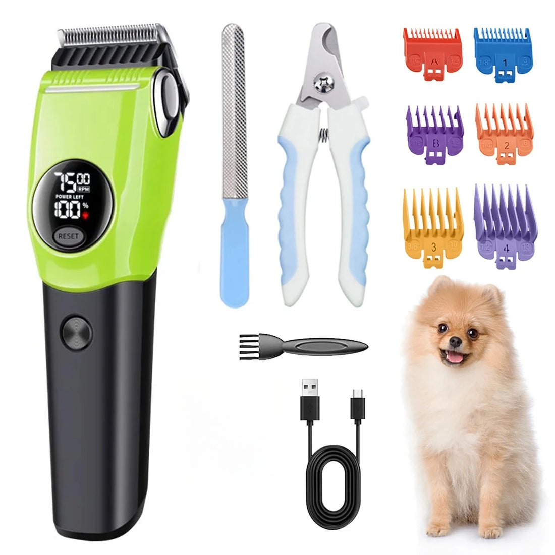Rechargeable Low Noise Pet Hair Clipper Grooming Kit Professional