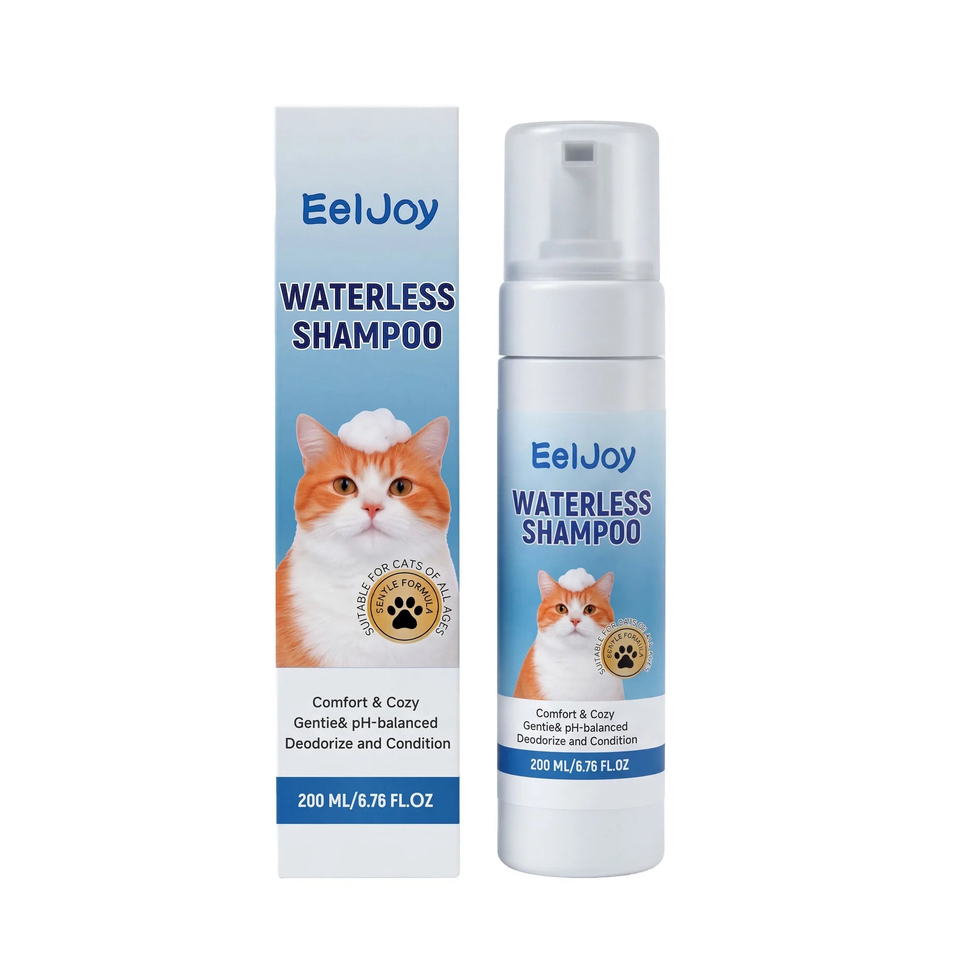 No-Rinse Cat Shampoo pH Balanced Daily Care Formula