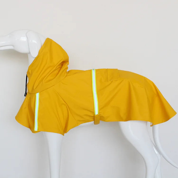 Waterproof Reflective Hooded Dog Raincoat for Large Dogs