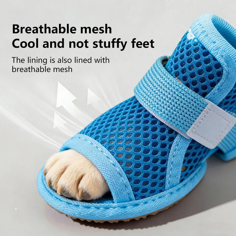 Mesh Cooling Dog Shoes with Non-Slip Pet Boots